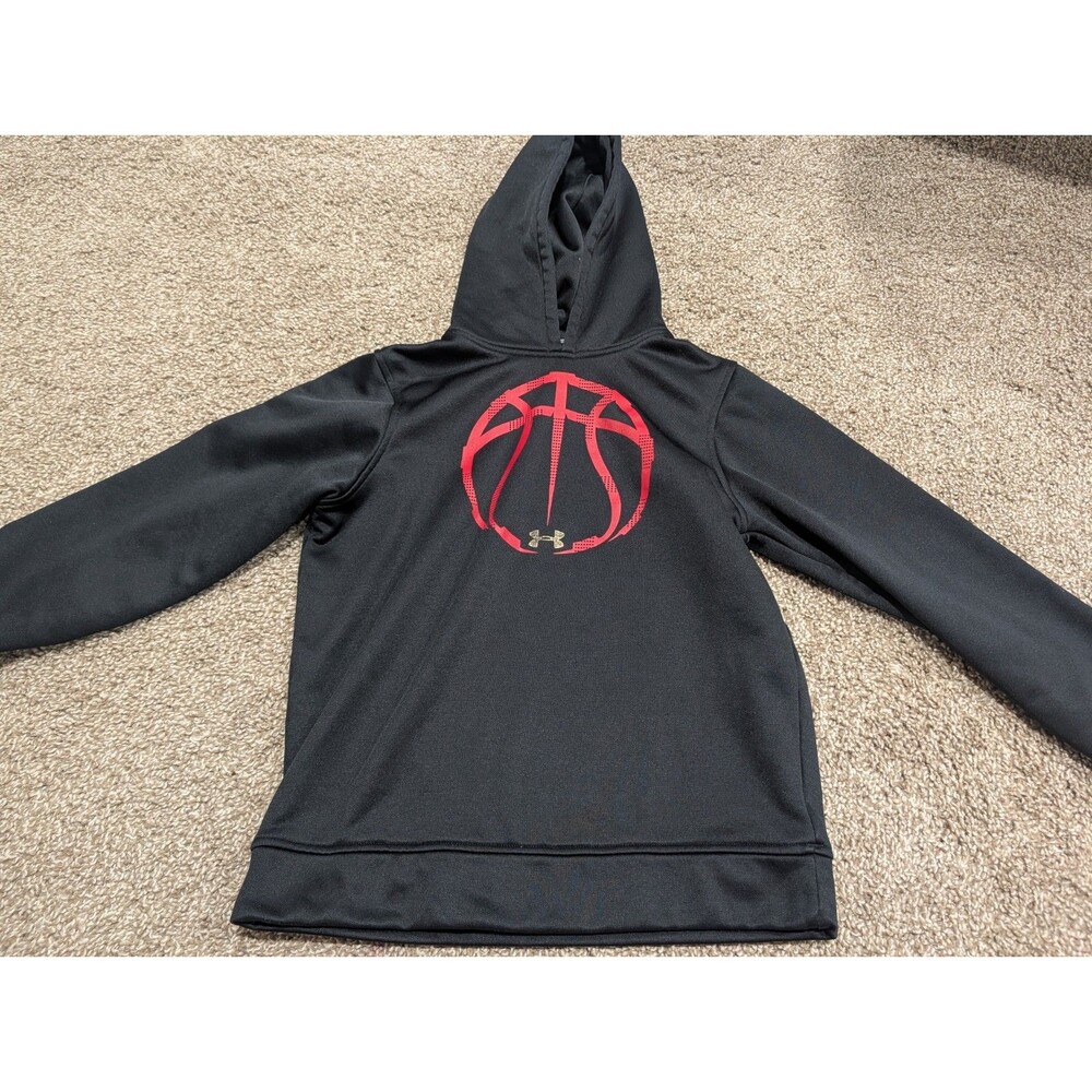 Youth Small Under Armour Pullover Hoodie Basketball Black *READ